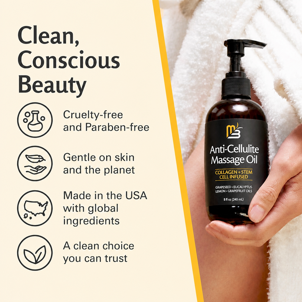 Anti-Cellulite Massage Oil, Collagen + Stem Cell Infused